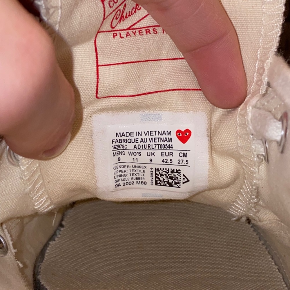 ‼️SOLD‼️ ✨LIKE NEW✨ 100% AUTH CDG CONVERSE Size 9 - Picture 6 of 16